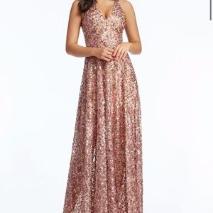 Cocktail dress blush pink with sequin